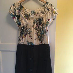 ANTHROPOLOGIE Dress by Tabitha Sz 8 10 M, 100% Silk Mixed Material